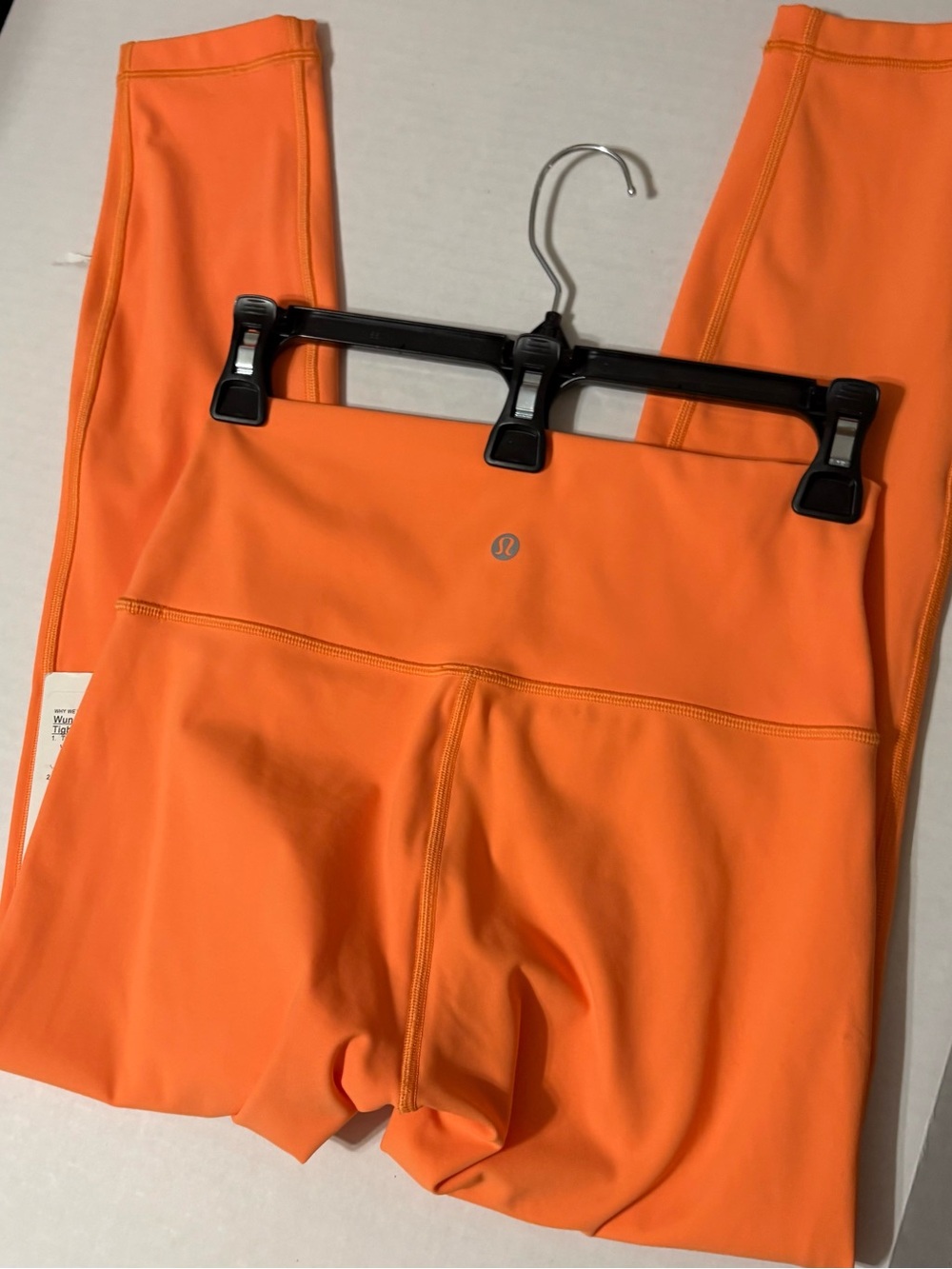 NWT new lululemon orange sorbet double lined wunder train leggings. 25” womens 6